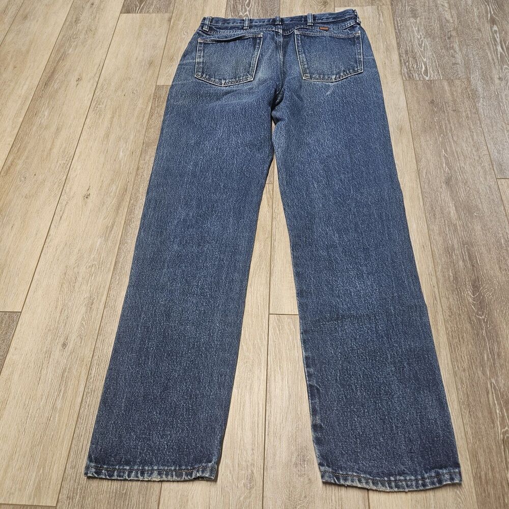Rustler Wrangler Vintage Relaxed Fit Straight Leg Denim Blue Jeans Men's 34 X 34 - Picture 4 of 9